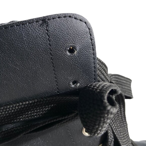 New Alohas Can Can Black Leather Combat Boots - Picture 9 of 15